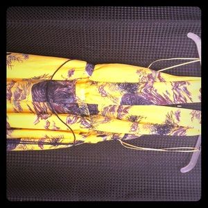 Guess halter dress floor length peacock pattern L